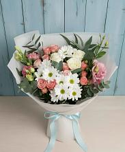 Букет цветов из:  Розы, Лизиантусы и Хризантемы в Боршева