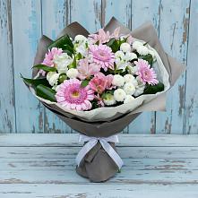 Букет цветов из:  Герберы, Альстромерии и Хризантемы в Боршева