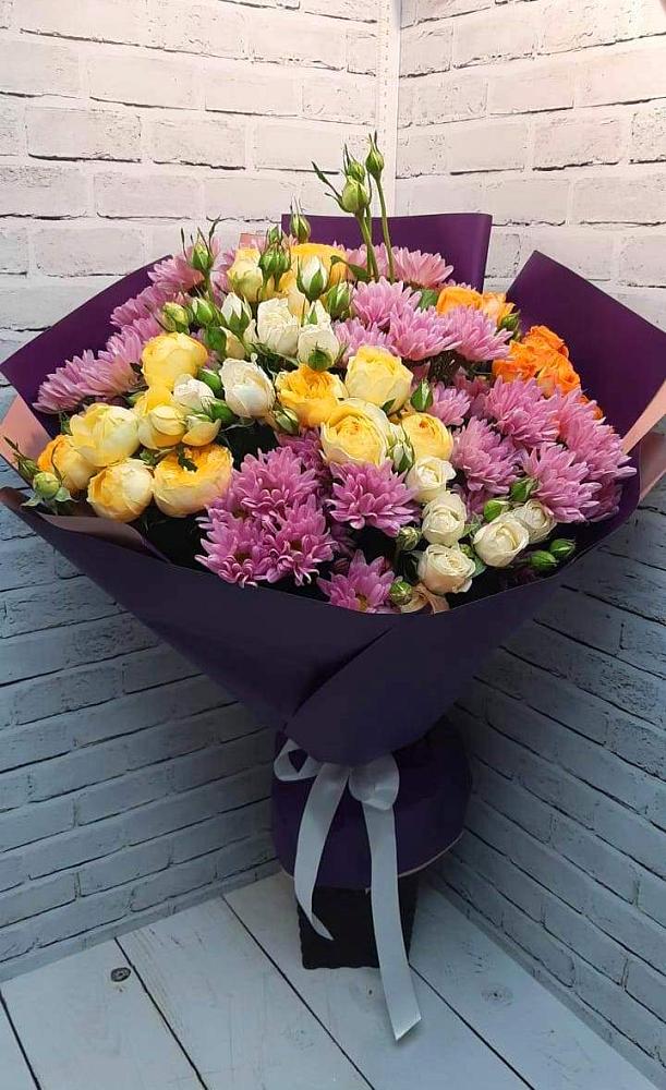 Букет цветов из: Хризантемы и Розы в Боршева