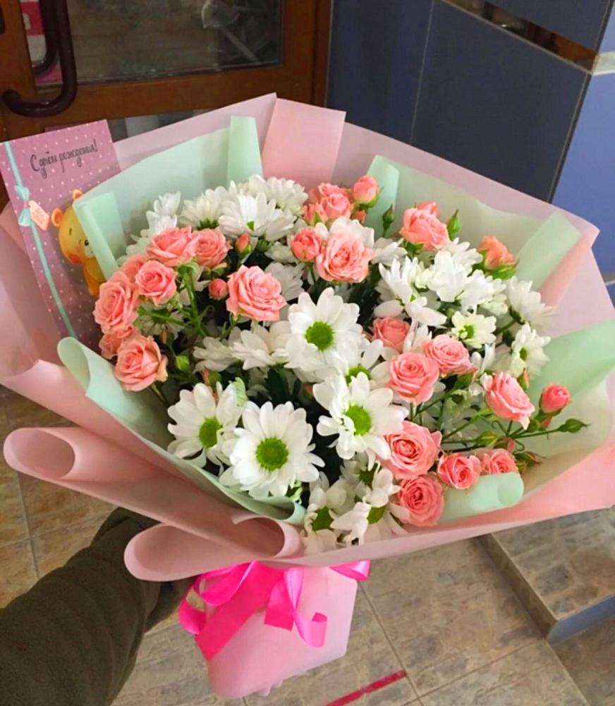 Букет цветов из: Розы и Хризантемы в Боршева