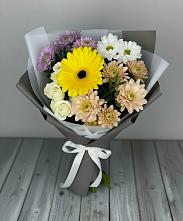 Букет цветов из:  Розы, Герберы и Хризантемы #REPLACE_PRED# Боршева