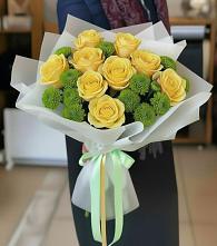 Букет цветов из:  Хризантемы и Розы в Боршева