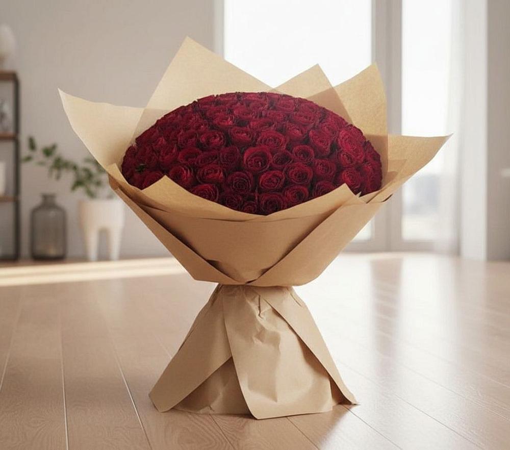 Букет 101 Красная роза в Боршева