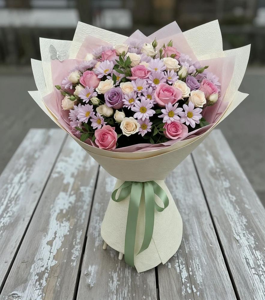 Букет цветов из: Розы и Хризантемы в Боршева